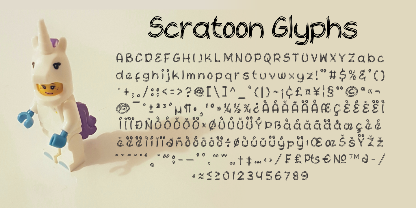 Przykład czcionki Scratoon Regular